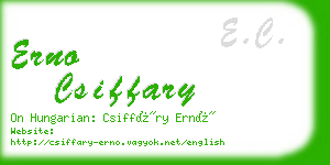 erno csiffary business card